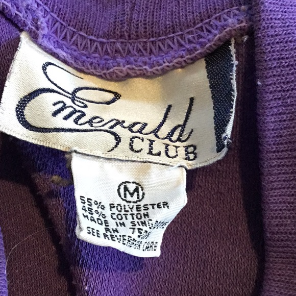 Emerald Club mock turtleneck knit top purple, drop shoulders cuffed sleeve - Picture 4 of 4
